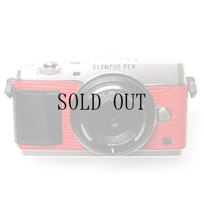 画像1: OLYMPUS PEN E-P5 専用カスタムレザー [Red]