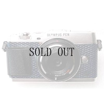 画像1: OLYMPUS PEN E-P5 専用カスタムレザー [Navy]