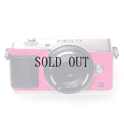 画像1: OLYMPUS PEN E-P5 専用カスタムレザー [Pink]