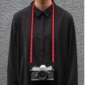［渋谷ロフト店］A-MoDe ナイロンロープカメラストラップ 100cm【レッド/ブラック】