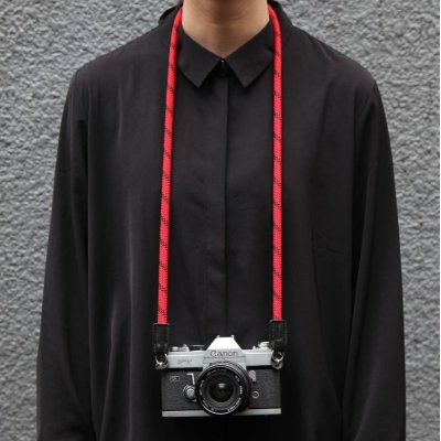 画像1: ［渋谷ロフト店］A-MoDe ナイロンロープカメラストラップ 100cm【レッド/ブラック】