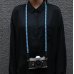 画像1: ［渋谷ロフト店］A-MoDe ロープカメラストラップ 120cm【ブルーパターン】 (1)